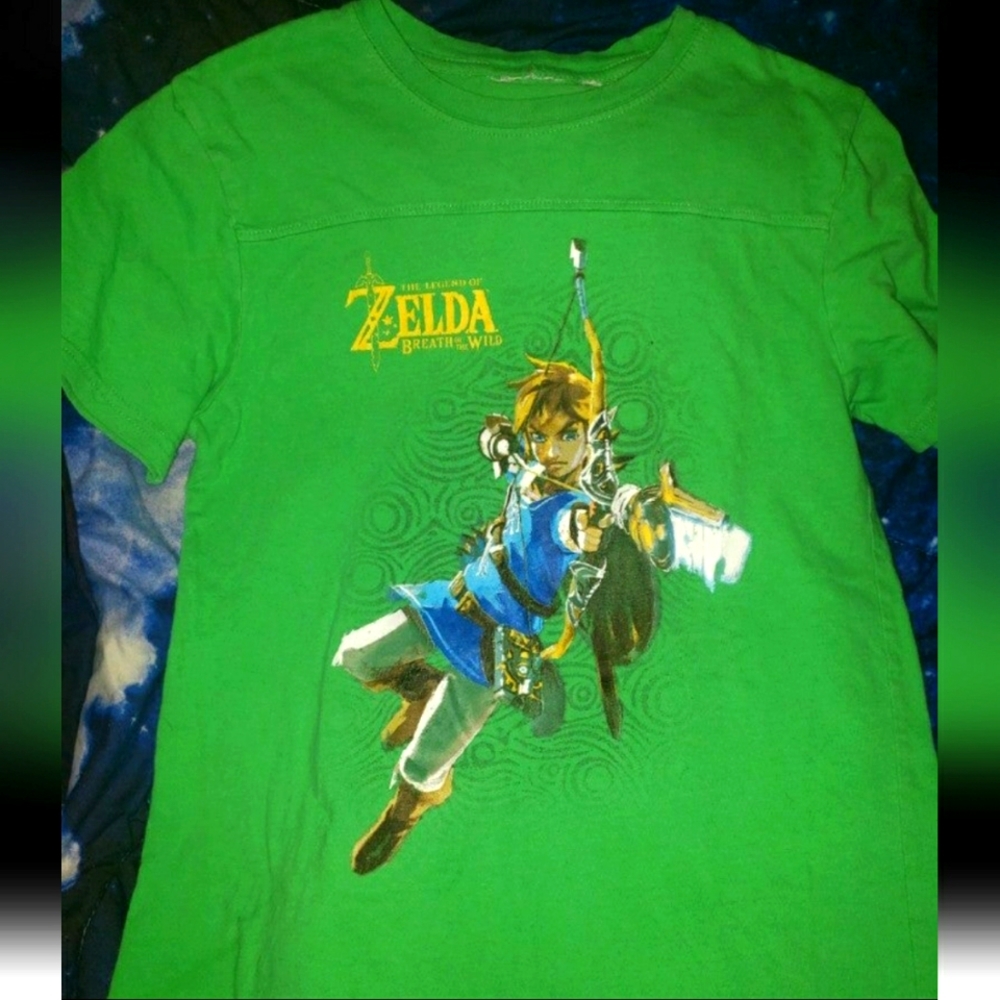 Nintendo The Legend of Zelda Breath of The Wild Link Green Boys T-Shirt XL 14-16